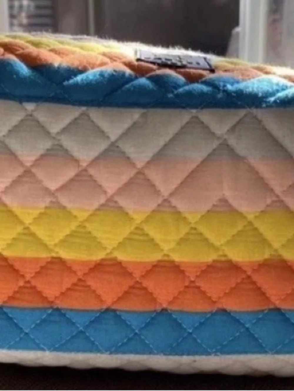 Dabney Lee Large Striped Quilted Cosmetic bag-Roomy, perfect for travel or gym!
